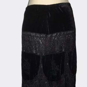 Lapis Vintage velvet look lace floral med …